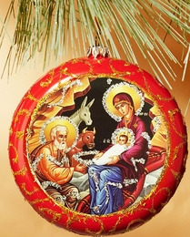 Nativity of Christ, Not Breakable Christmas  Ornament, Red