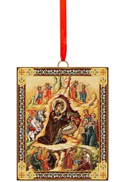 The Nativity, 2 Sided Wooden Icon Ornament