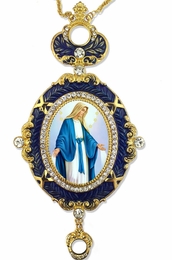 Our Lady of Grace, Blue Enameled Icon Ornament