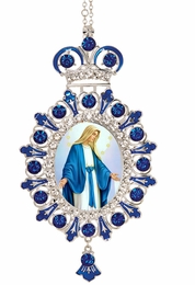 Our Lady of Grace, Jeweled  Icon Ornament with Chain