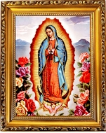 Our Lady of Guadalupe, Wooden Frame  Icon with Stand