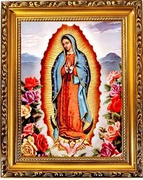 Our Lady of Guadalupe, Wooden Frame  Icon with Stand