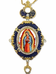 Our Lady of Guadalupe, Blue Enameled Icon Ornament