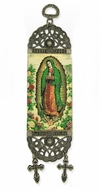 Our Lady of Guadalupe, Textile Art  Tapestry Icon Banner, 7" H