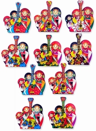 Pack of 10 Matreshka Magnets With Balalaika