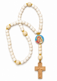 Wooden Prayer Rosary Beads  Rope with Icon, 50 Knots