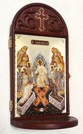 The Resurrection, Christ's Descent Into Hell, Wooden Shrine With Shelf 