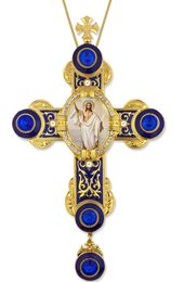 The Resurrection Icon in Byzantine Styled Cross Ornament