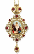 Resurrection of Christ, Jeweled Icon Ornament / Red Crystals