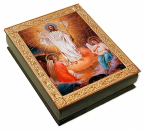 Resurrection of Christ, Jewelry Keepsake Wooden Box 