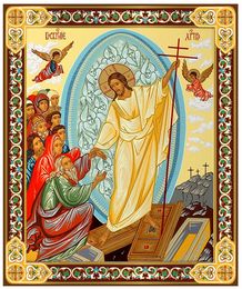 Resurrection of Christ, Gold Foil Orthodox Mini Icon