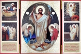 Resurrection of Christ, Foldable Orthodox Triptych Icon
