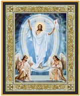Resurrection of Christ with Angels Framed Icon with Stand