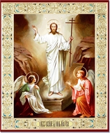 Resurrection of Christ, Orthodox Christian Gold & Silver Foiled Icon
