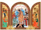 Resurrection of Christ with Angels, Foldable Orthodox Triptych