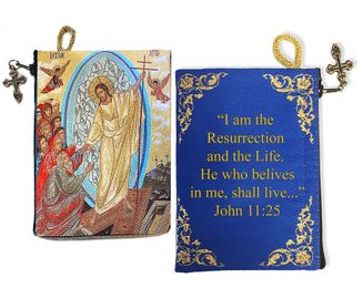 Resurrection of Christ, Rosary Pouch Case  with Bible Verse