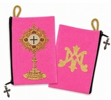 Blessed Sacrament Monstrance, Tapestry Pouch Case, Pink