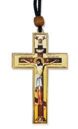 Small Decoupage Wooden Cross on Rope
