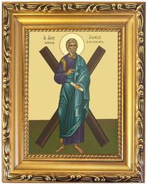Saint Andrew the Apostle, Byzantine Wooden Frame Icon with Stand