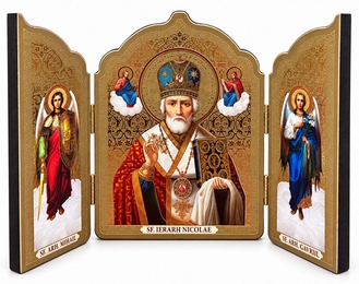 St Nicholas / Archangels Michael and Gabriel, Triptych
