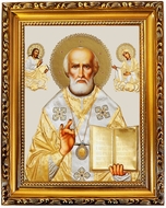 Saint Nicholas, Wooden Frame Orthodox Icon with Stand