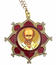Saint Nicholas, Framed Icon Ornament Star Shape