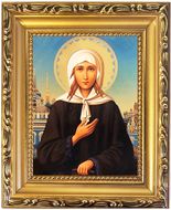 Saint Xenia of St Petersburg, Wooden Frame Orthodox Icon with Stand