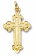 Sterling Silver 24kt Gold Plated Orthodox Cross 