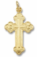 Sterling Silver, Gold Plated Orthodox Cross, Small