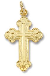 Sterling Silver 24kt Gold Plated Orthodox Cross 