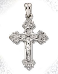 Sterling Silver Cross with Corpus Crucifix, Bright Finish