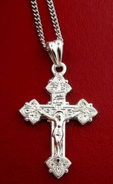 Sterling Silver Cross with Chain, Bright Finish