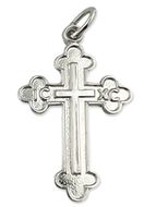 Sterling Silver Orthodox Cross, Bright Finish, 1 1/4"