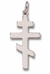 Sterling Silver Three Barred Orthodox  Cross, 1" 