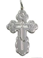 Sterling Silver  Three Barred Orthodox Cross, 1"