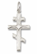 Sterling Silver Three Barred Orthodox   Cross, 1"