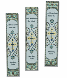 Tapestry Icon  Book Marker With Jesus Prayer,  Set of 3