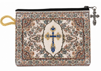 Byzantine Cross IC XC, Tapestry Pouch Case Purse
