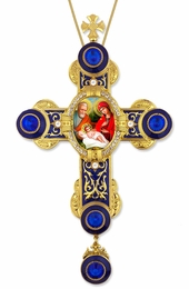 The Holy Family Icon in Byzantine Styled Cross Ornament