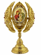 The Holy Family, Filigree Style Icon Egg, 6" Tall