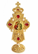 The Holy Family, Jeweled Standing Cross, 7 Inch