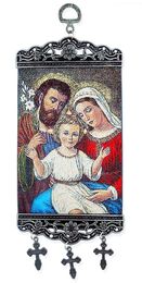 The Holy Family, Tapestry Icon Banner, ~10" H