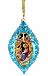 The Nativity, Not Breakable Christmas Ornament, Blue