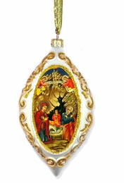 The Nativity, Not Breakable Christmas Decoration, White / Gold