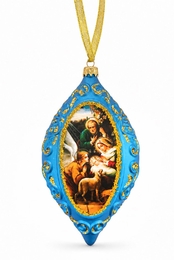 The Nativity, Not Breakable Christmas Ornament, Blue