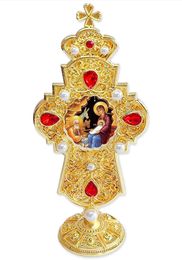 The Nativity, Jeweled Standing Cross, 7 Inch