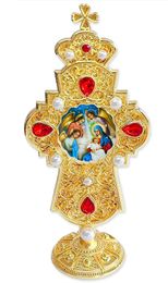 The Nativity, Jeweled Standing Cross, 7 Inch