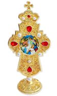 The Nativity, Jeweled Standing Cross, 7 Inch