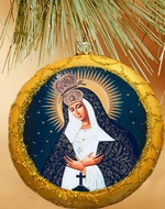 Virgin Mary "Ostrobramska", Not Breakable Christmas Round Ornament