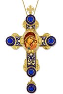 Virgin of Kazan Icon in Byzantine Styled Cross Ornament